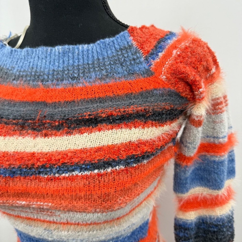 Fashion Nova Dress Women Large NEW Fave Sweater Maxi Orange Combo Long Sleeve - Picture 3 of 15